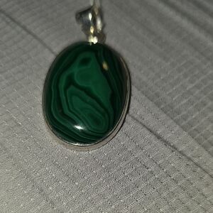 Elegant Green Malachite Pendant.
